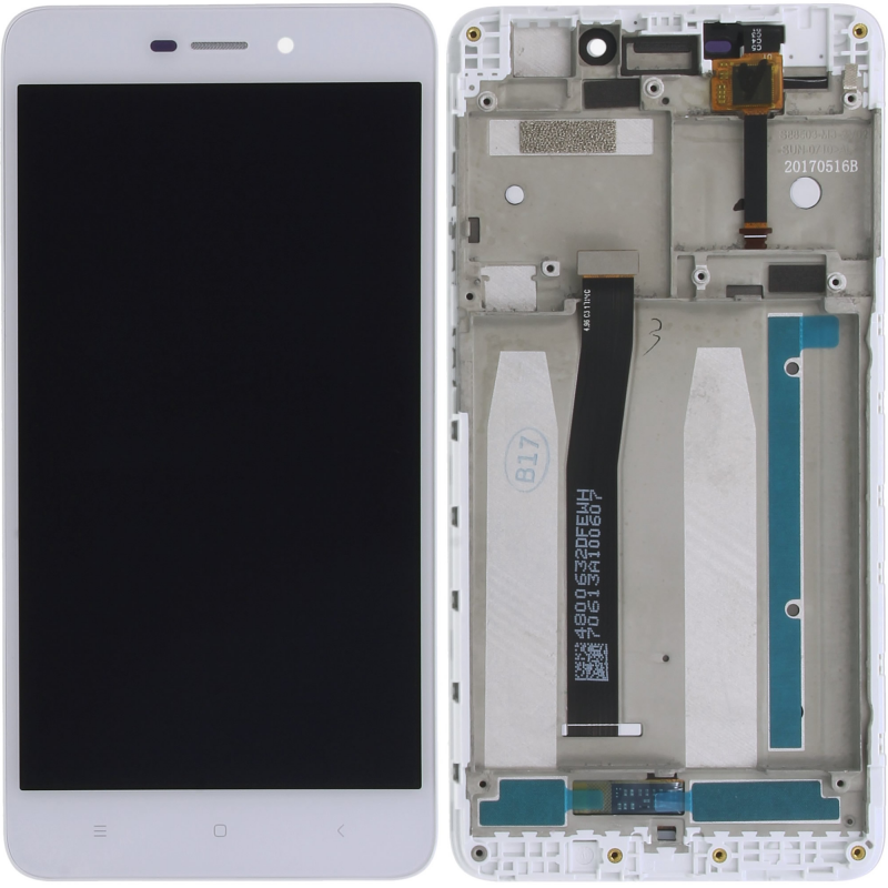 Przód i tył Wyświetlacza Zamiennik Xiaomi Redmi 4A Z ramką biały