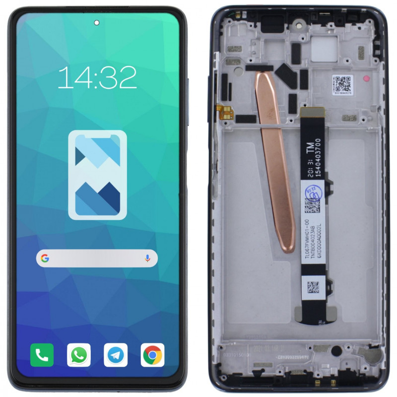 Przód i tył Wyświetlacza Zamiennik Xiaomi Poco X3 pro Z ramką Czarny