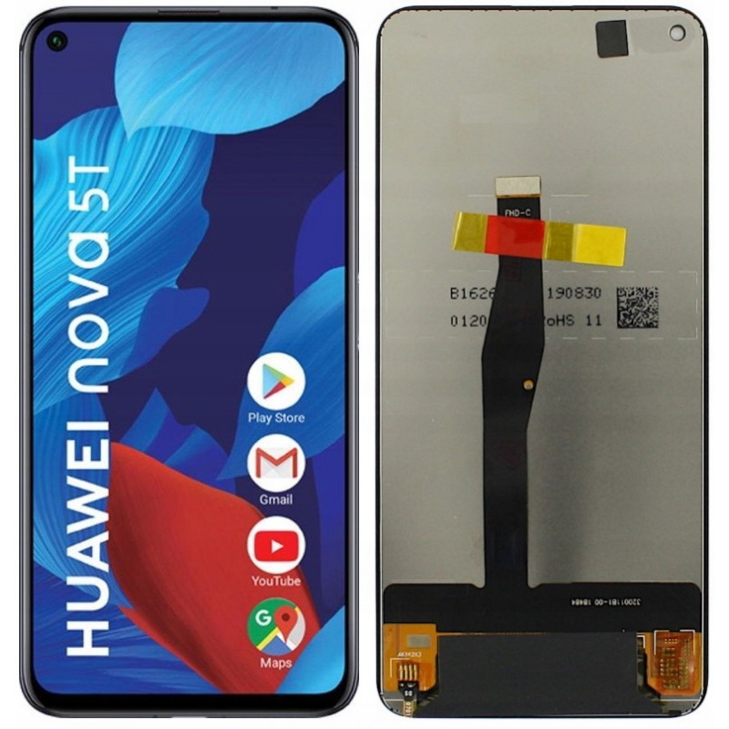 Przód i tył Wyświetlacza Zamiennik Huawei Nova 5T | Honor 20 Bez ramki Czarny