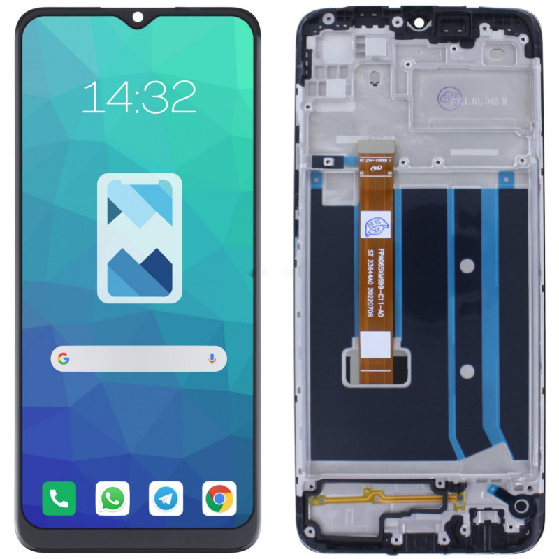 Przód i tył Wyświetlacza Zamiennik Oppo A15 Z ramką Czarny