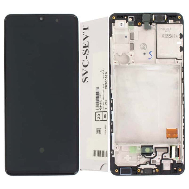 Przód i tył Wyświetlacza Oryginalny Service Pack Samsung Galaxy A41 Bez ramki Czarny
