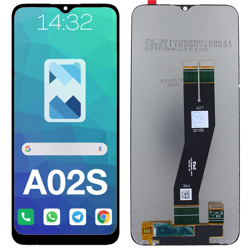 Przód i tył Wyświetlacza Zamiennik Samsung Galaxy A02s Bez ramki Czarny