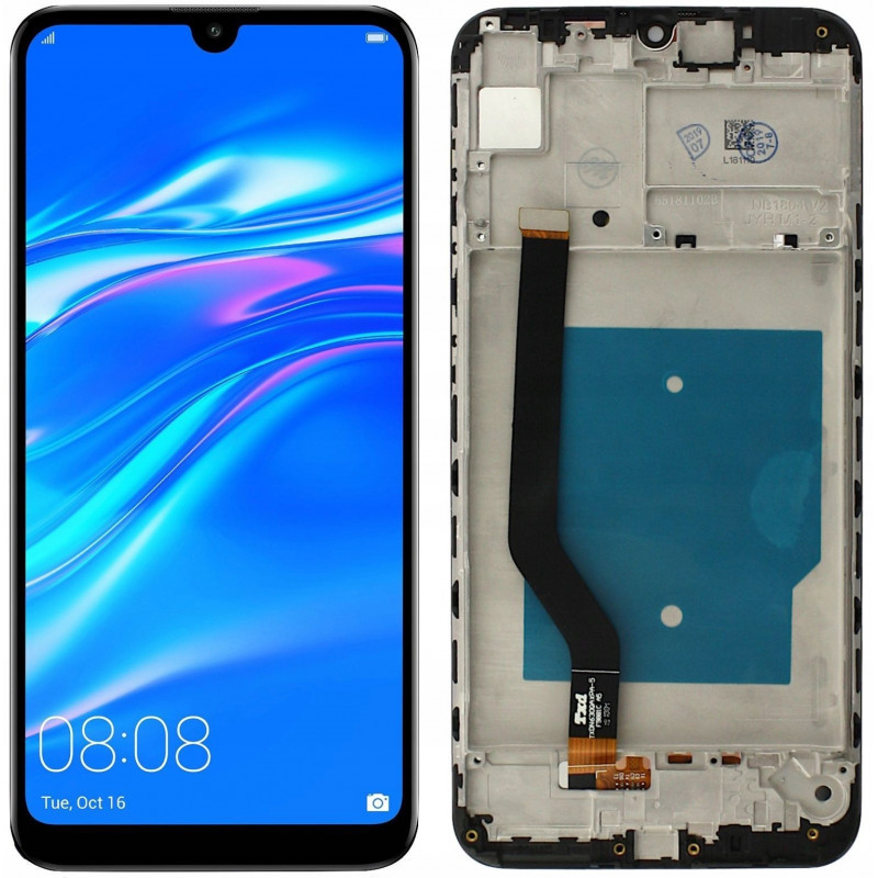 Przód i tył Wyświetlacza Zamiennik Huawei Y7 Prime 2019 Z ramką Czarny