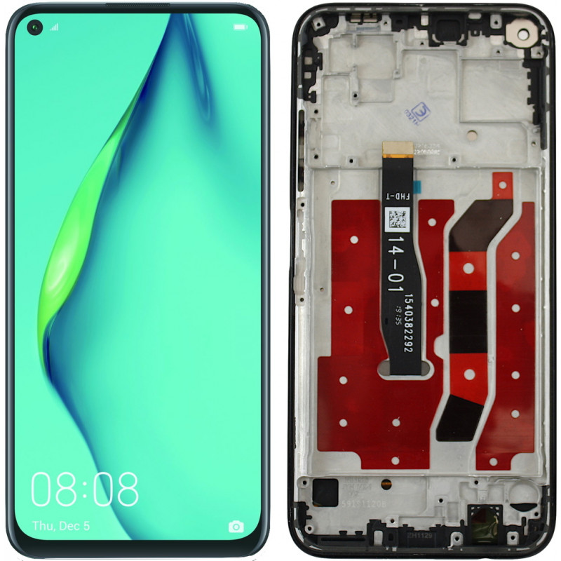 Przód i tył Wyświetlacza Zamiennik Huawei P40 Lite Z ramką Czarny
