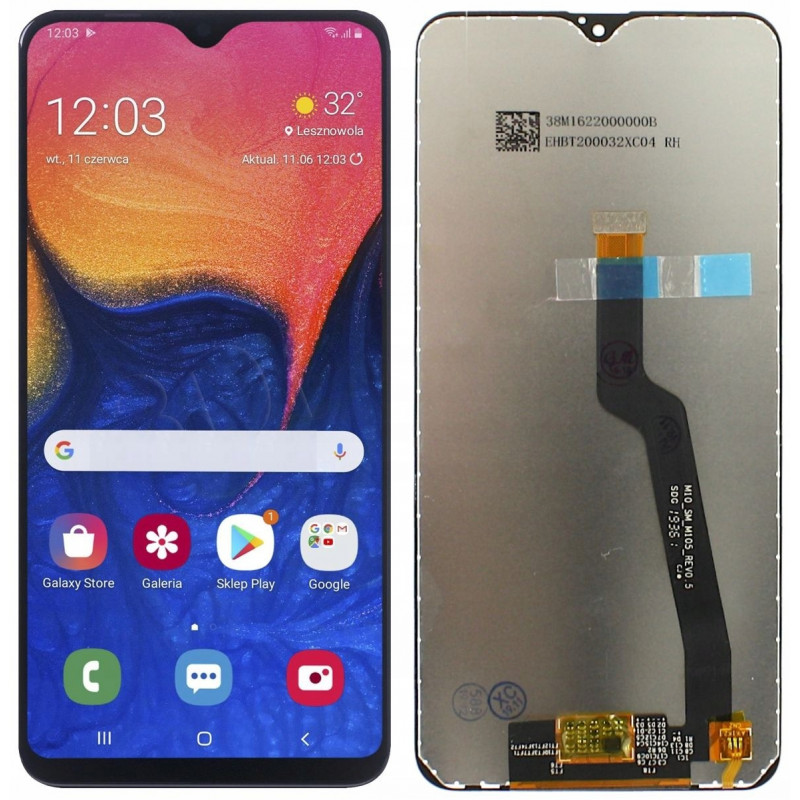 Przód i tył Wyświetlacza Zamiennik Samsung Galaxy A10 A105 Bez ramki Czarny