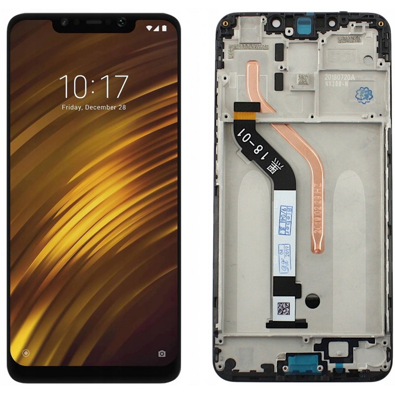 Przód i tył Wyświetlacza Zamiennik Xiaomi Poco F1 Z ramką Czarny