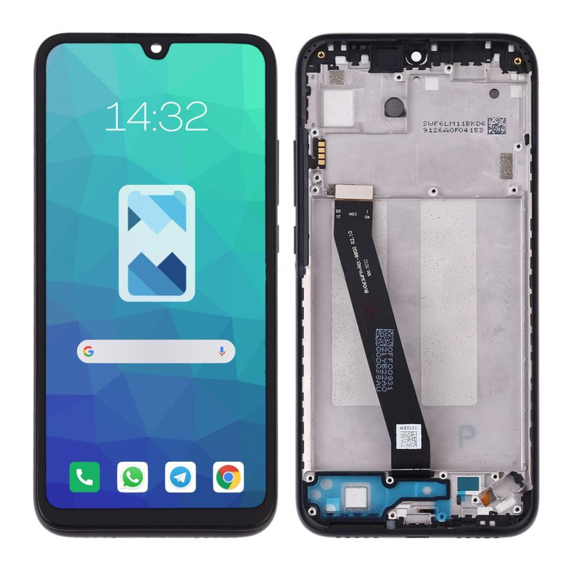 Przód i tył Wyświetlacza Zamiennik Xiaomi Redmi 7 Z ramką Czarny