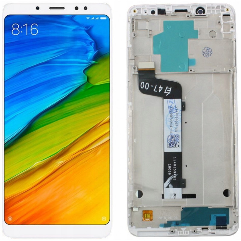 Przód i tył Wyświetlacza Zamiennik Xiaomi Redmi Note 5 Z ramką biały