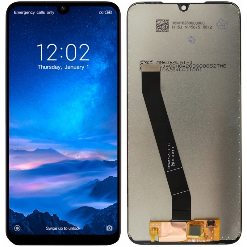 Przód i tył Wyświetlacza Zamiennik Xiaomi Redmi 7 Bez ramki Czarny