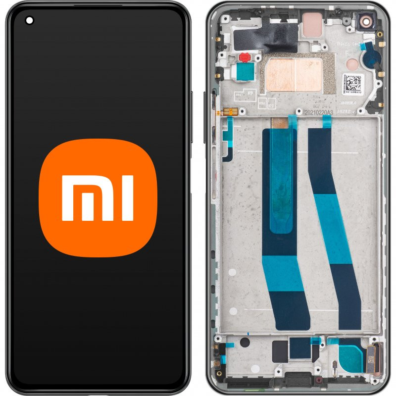 Przód i tył Wyświetlacza Oryginalny Service Pack Xiaomi Mi 11 Lite Z ramką Czarny