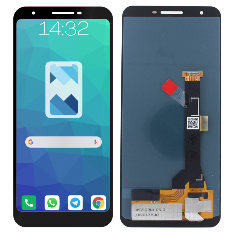 Przód i tył Wyświetlacza Zamiennik Google Pixel 3A Bez ramki Czarny
