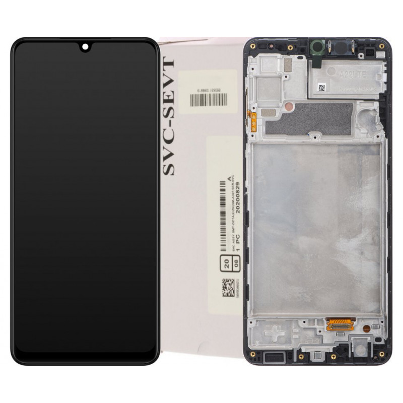 Przód i tył Wyświetlacza Oryginalny Service Pack Samsung Galaxy A22 4G Z ramką Czarny