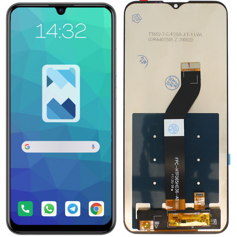 Przód i tył Wyświetlacza Zamiennik Motorola G8 Power Lite | XT2055 Bez ramki Czarny