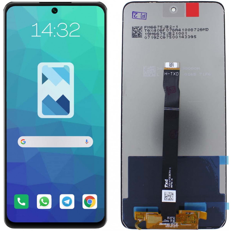 Przód i tył Wyświetlacza Zamiennik Huawei P smart 2021 Bez ramki Czarny