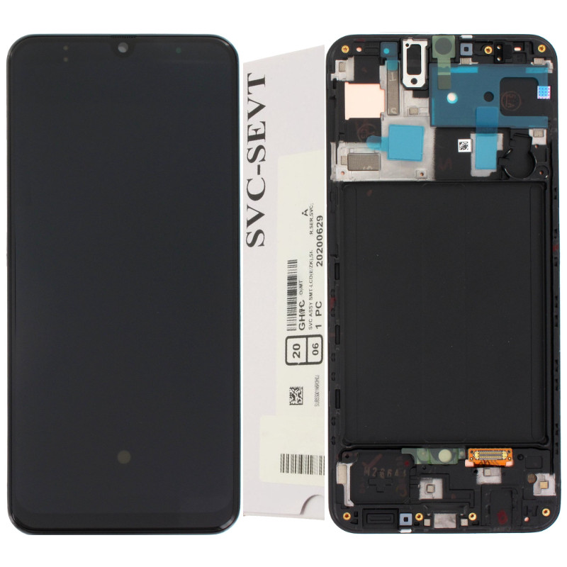 Przód i tył Wyświetlacza Oryginalny Service Pack Samsung Galaxy A50 Bez ramki Czarny