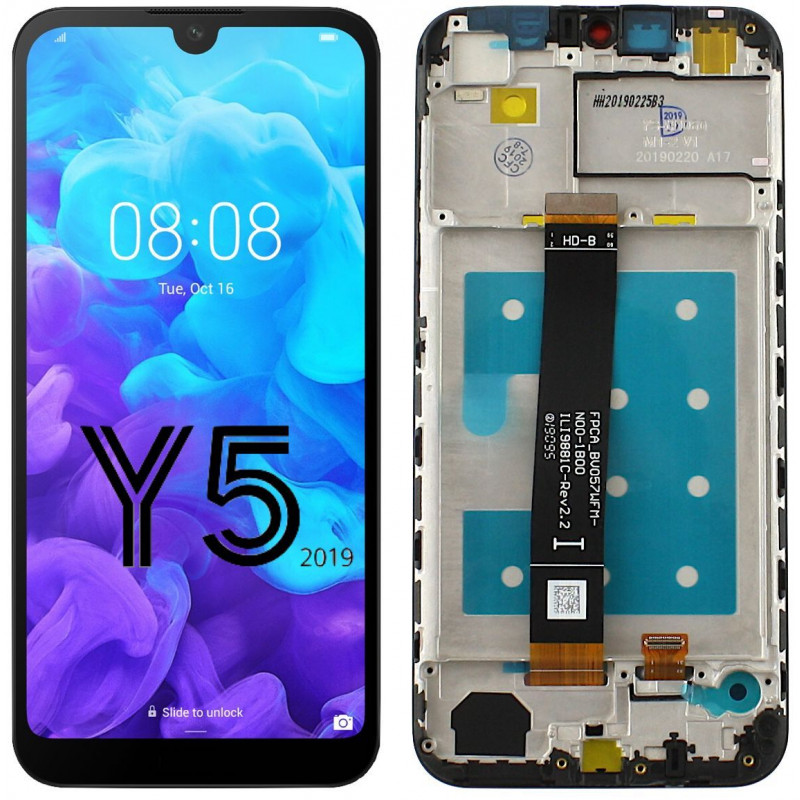 Przód i tył Wyświetlacza Zamiennik Huawei Y5 2019 Z ramką Czarny