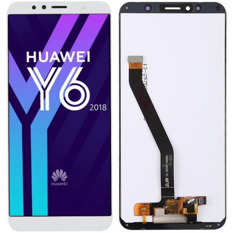 Przód i tył Wyświetlacza Zamiennik Huawei Y6 2018 Bez ramki biały