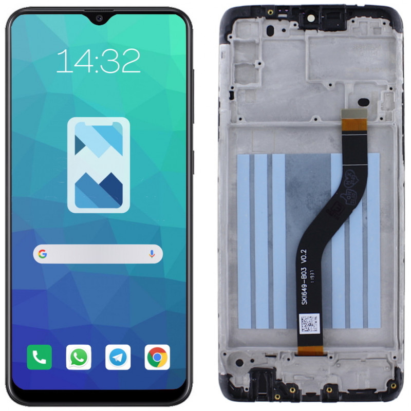 Przód i tył Wyświetlacza Zamiennik Samsung Galaxy A20s Z ramką Czarny