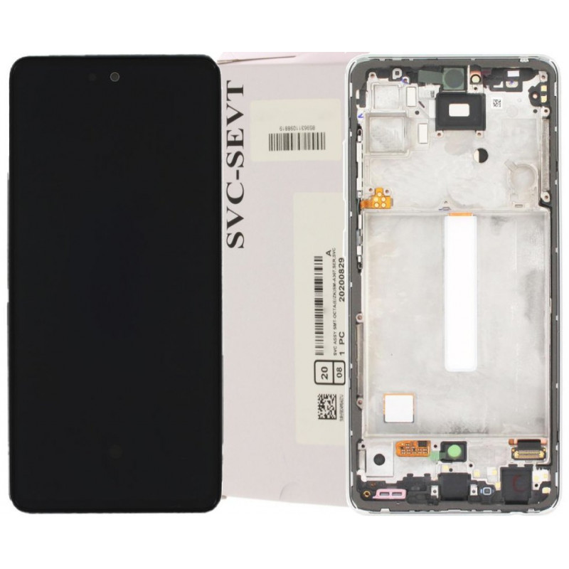 Przód i tył Wyświetlacza Oryginalny Service Pack Samsung Galaxy A52 5G Z ramką biały