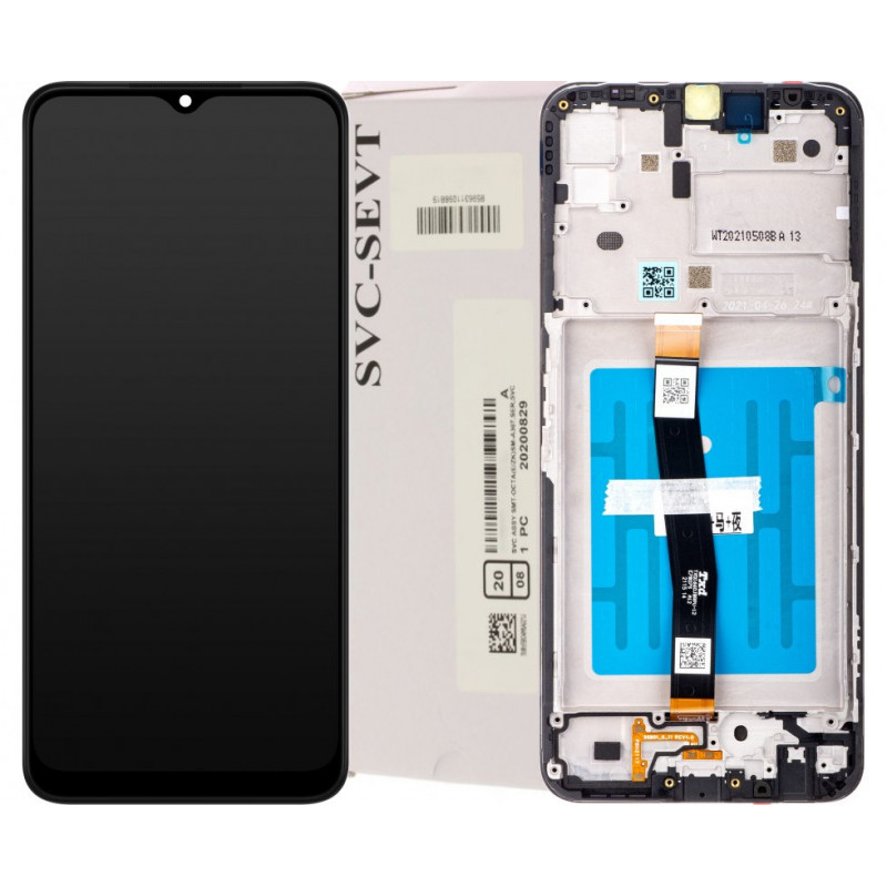Przód i tył Wyświetlacza Oryginalny Service Pack Samsung Galaxy A22 5G Z ramką Czarny