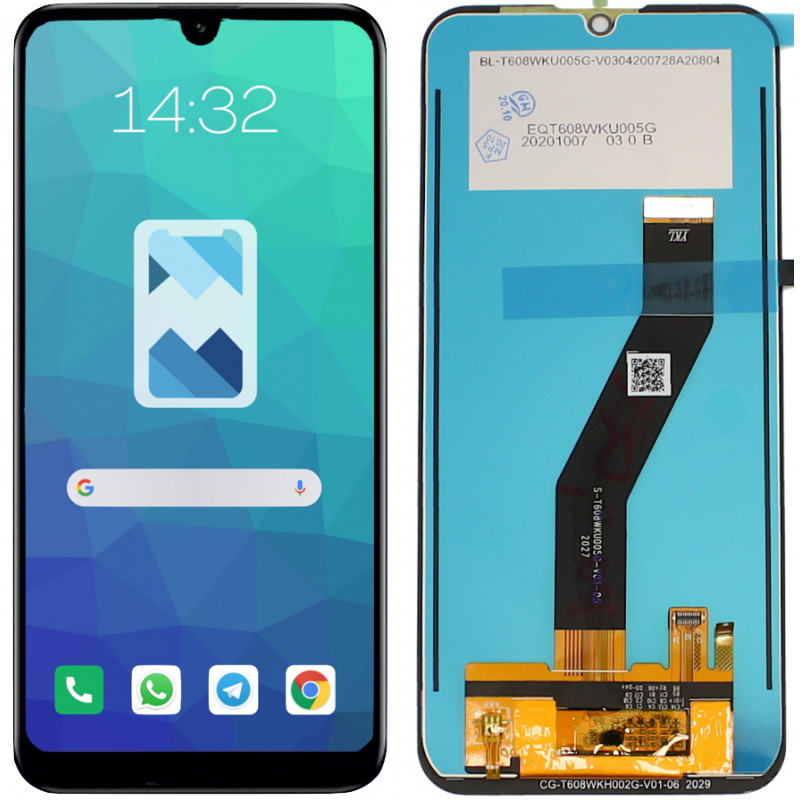 Przód i tył Wyświetlacza Zamiennik Motorola E6s Bez ramki Czarny