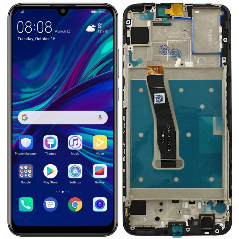 Przód i tył Wyświetlacza Zamiennik Huawei P smart 2019 Z ramką Czarny