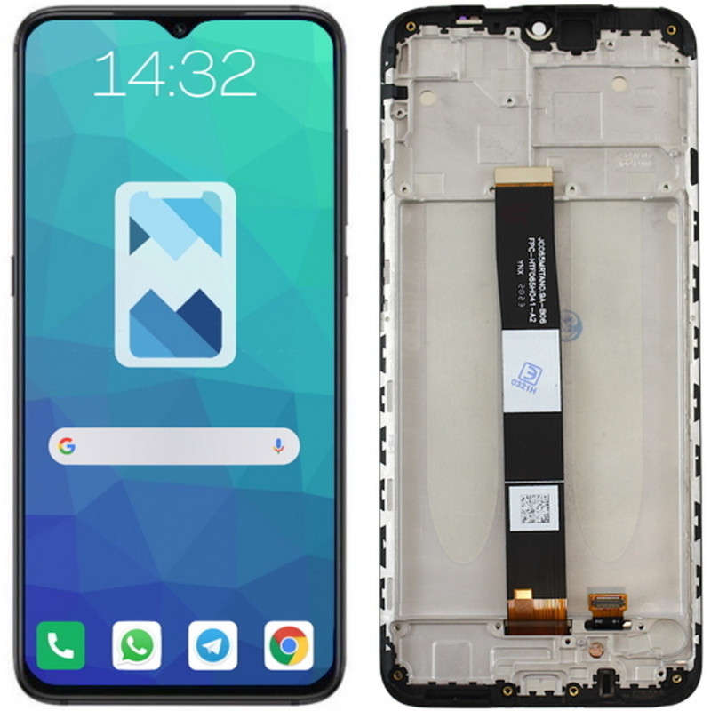 Przód i tył Wyświetlacza Zamiennik Xiaomi Redmi 9A Z ramką Czarny