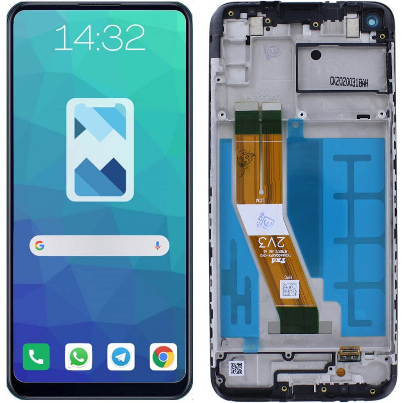 Przód i tył Wyświetlacza Zamiennik Samsung Galaxy m11 Z ramką Czarny