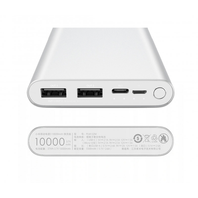 Powerbank Xiaomi Mi 3 18W Fast Charge 10000mAh Power Bank Powerbank Xiaomi Mi 3 18W Fast Charge 10000mAh Power Bank
