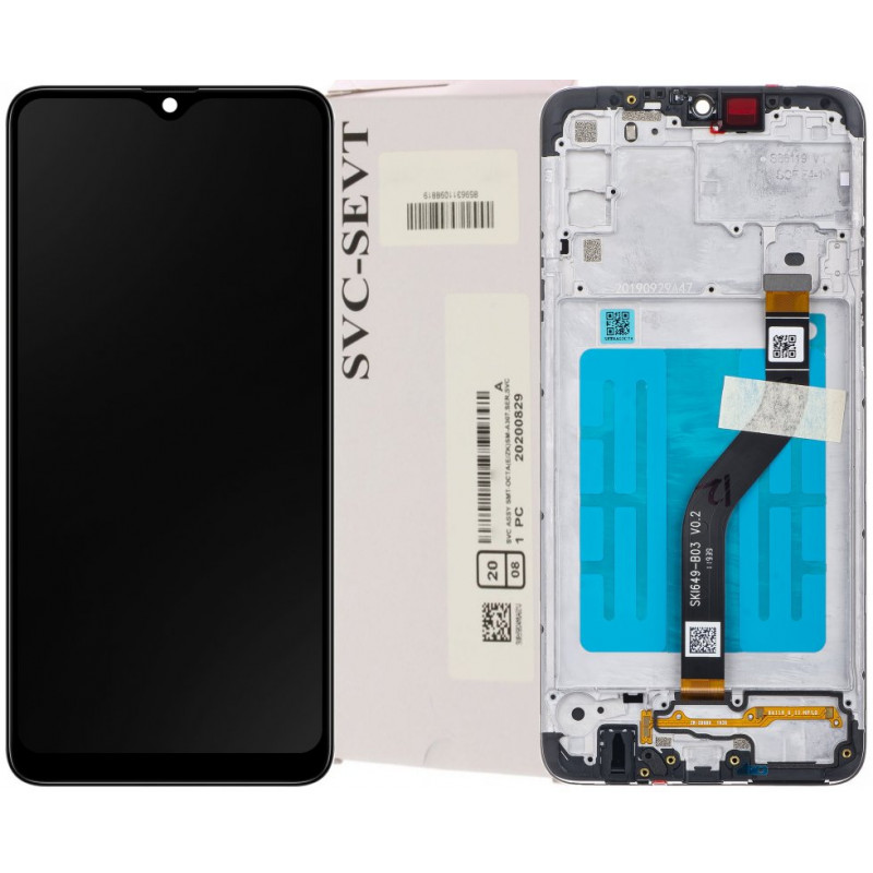 Przód i tył Wyświetlacza Oryginalny Service Pack Samsung Galaxy A20s Z ramką Czarny