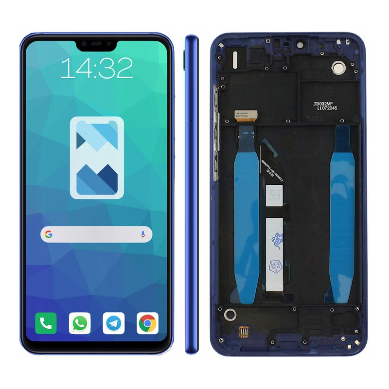 Przód i tył Wyświetlacza Zamiennik Xiaomi Mi 8 Lite Z ramką Niebieski