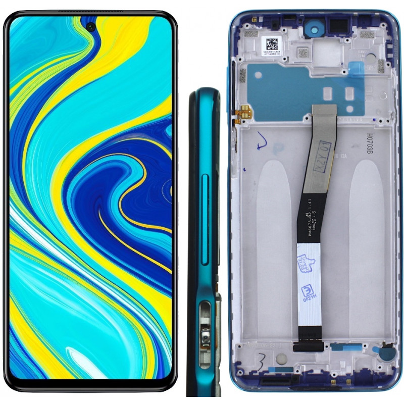 Przód i tył Wyświetlacza Zamiennik Xiaomi Note 9 pro Z ramką Aurora