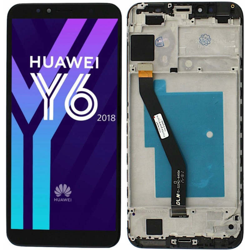Przód i tył Wyświetlacza Zamiennik Huawei Y6 2018 Z ramką Czarny