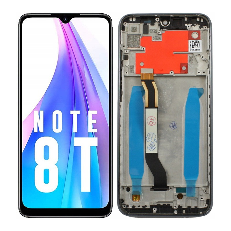 Przód i tył Wyświetlacza Zamiennik Xiaomi Redmi Note 8T Z ramką Czarny