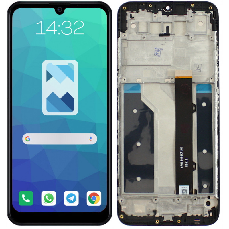 Przód Ekranu Zamiennik LG K41s Z ramką Czarny