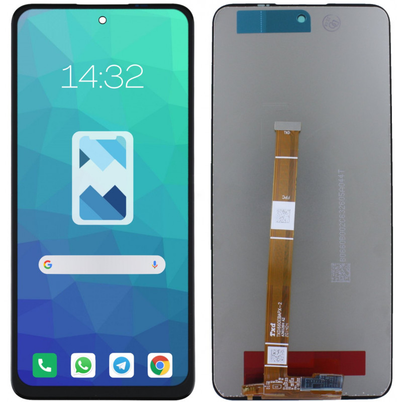 Przód i tył Wyświetlacza Zamiennik LG K62+ Bez ramki Czarny