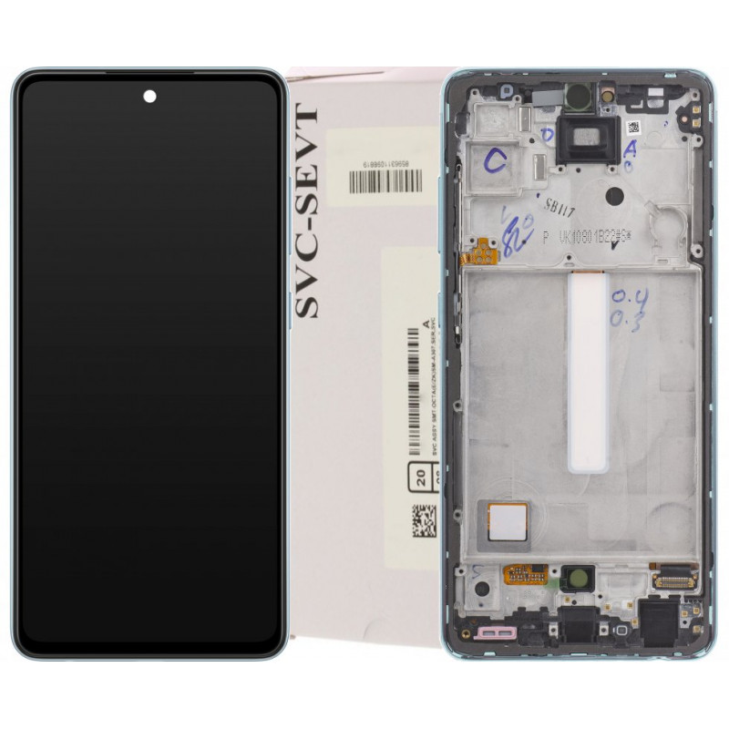 Przód i tył Wyświetlacza Oryginalny Service Pack Samsung Galaxy A52 5G Z ramką Niebieski