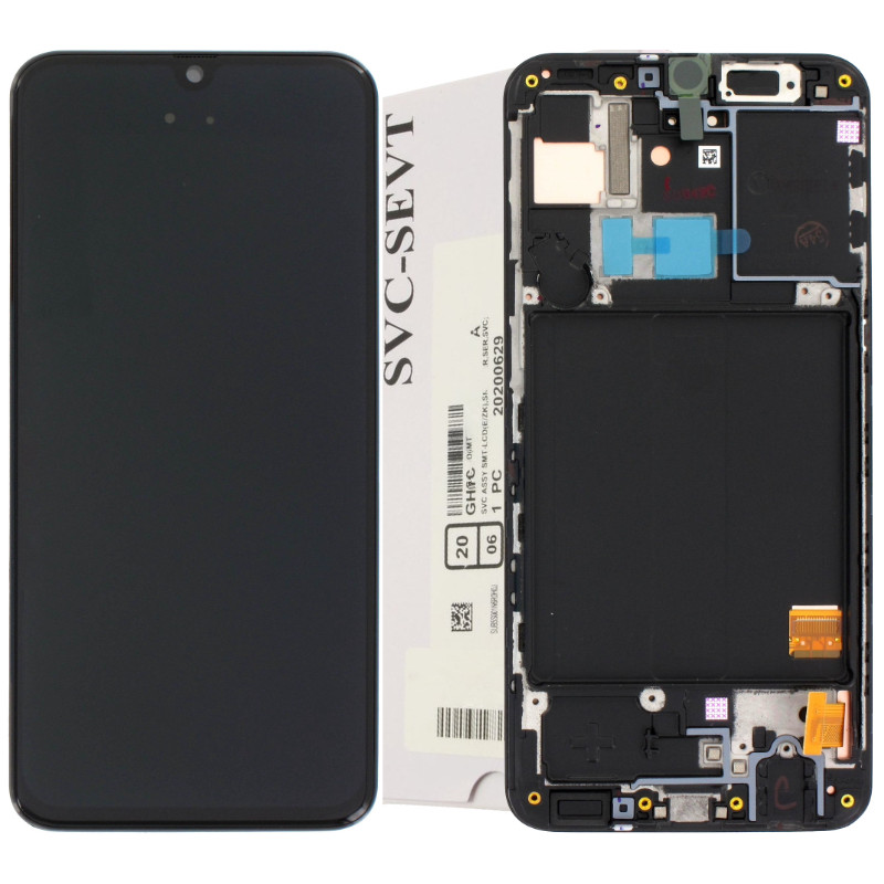 Przód i tył Wyświetlacza Oryginalny Service Pack Samsung Galaxy A40s Bez ramki Czarny