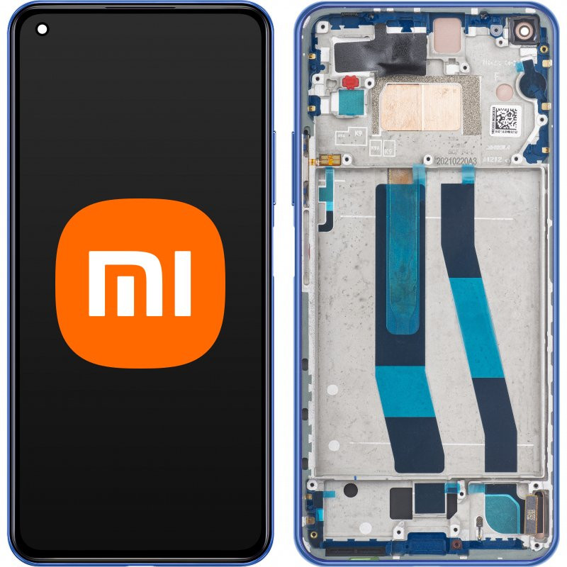 Przód i tył Wyświetlacza Oryginalny Service Pack Xiaomi Mi 11 Lite Z ramką Niebieski