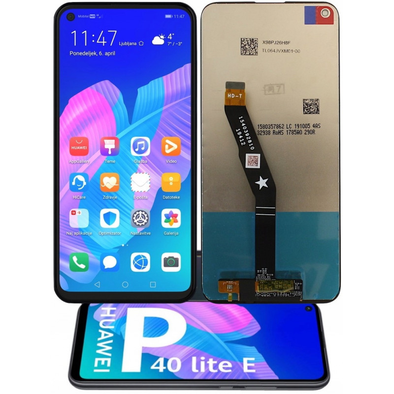 Przód i tył Wyświetlacza Zamiennik Huawei P40 Lite E Bez ramki Czarny