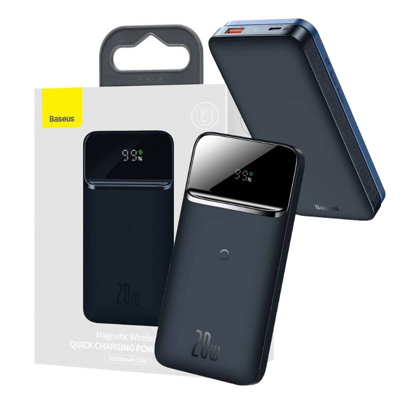 Powerbank Baseus Magnetic Z Ładowaniem Indukcyjnym Qi 10000mAh 20W Usb+usb-c