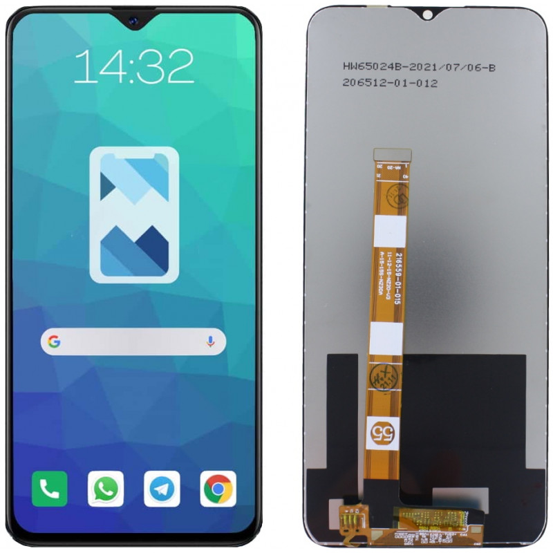 Przód i tył Wyświetlacza Zamiennik Oppo A15 CPH2185 Bez ramki Czarny