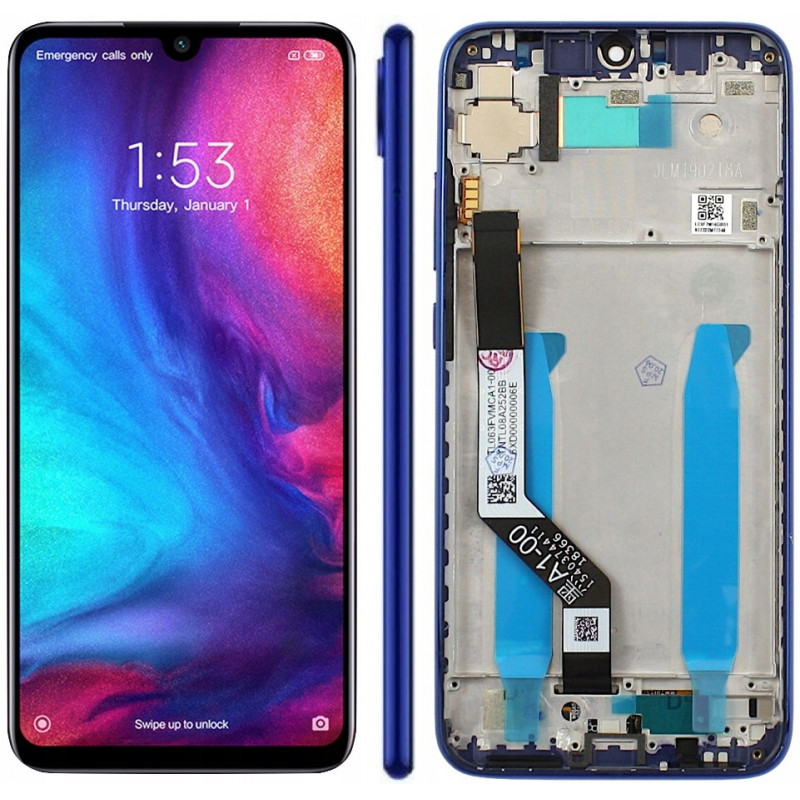 Przód i tył Wyświetlacza Zamiennik Xiaomi Redmi Note 7 Z ramką Niebieski