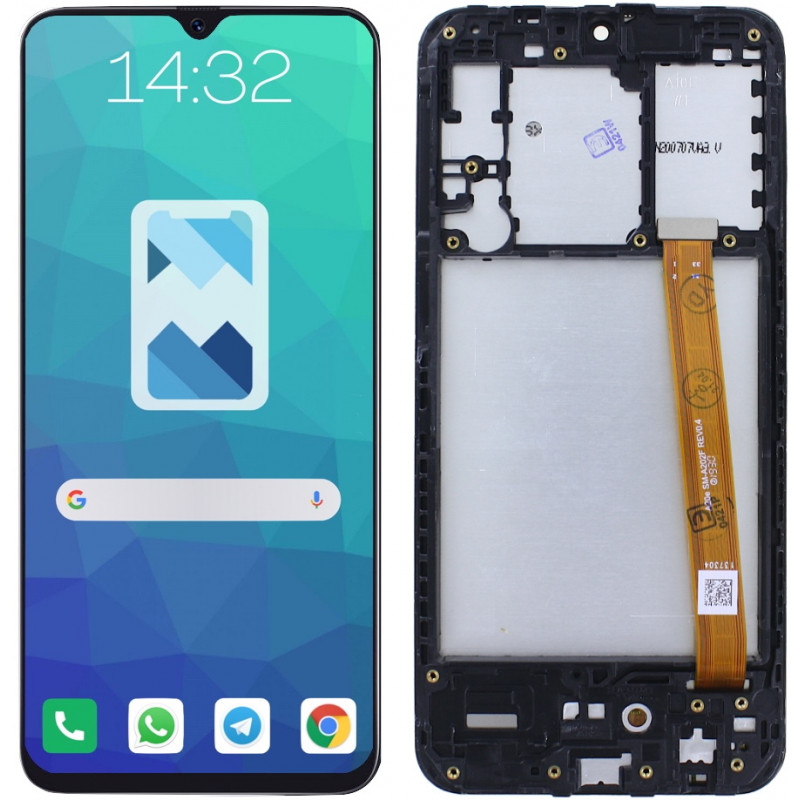 Przód i tył Wyświetlacza Zamiennik Samsung Galaxy A20e Z ramką Czarny