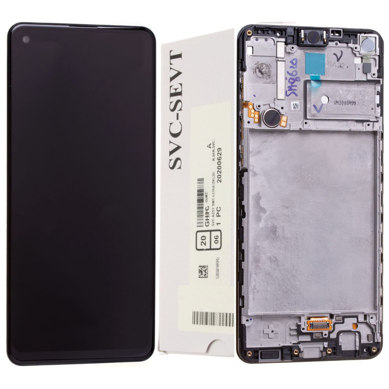 Przód i tył Wyświetlacza Oryginalny Service Pack Samsung Galaxy A21s Bez ramki Czarny