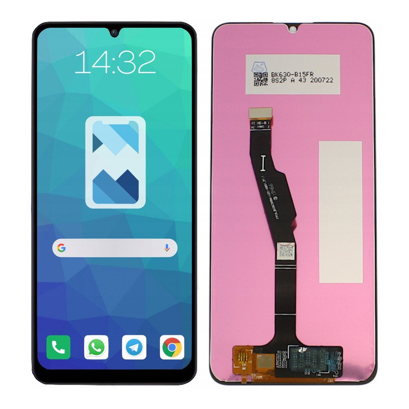 Przód i tył Wyświetlacza Zamiennik Huawei Y6P Bez ramki Czarny