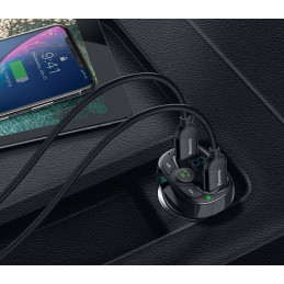 Transmiter Fm Bluetooth + Zestaw Głośnomówiący Usb Baseus CCTM-01 Transmiter Fm Bluetooth + Zestaw Głośnomówiący Usb Baseus CCTM-01