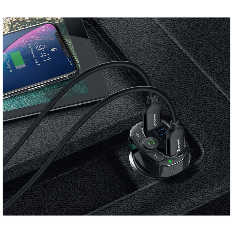 Transmiter Fm Bluetooth + Zestaw Głośnomówiący Usb Baseus CCTM-01 Transmiter Fm Bluetooth + Zestaw Głośnomówiący Usb Baseus CCTM-01