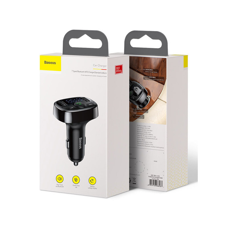 Transmiter Fm Bluetooth + Zestaw Głośnomówiący Usb Baseus CCTM-01 Transmiter Fm Bluetooth + Zestaw Głośnomówiący Usb Baseus CCTM-01