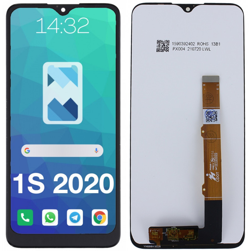 Przód i tył Wyświetlacza Zamiennik Alcatel 1S 2020 | 5028D Bez ramki Czarny